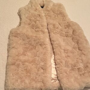Rachel Zoe Cream Teddy faux fur vest.